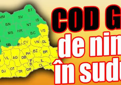 Cod galben de ninsoare în sudul ţării