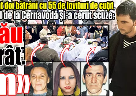 După ce a măcelărit doi bătrâni cu 55 de lovituri de cuţit, al doilea criminal de la Cernavodă şi-a cerut scuze: «Îmi pare rău că i-am omorât. Băusem»