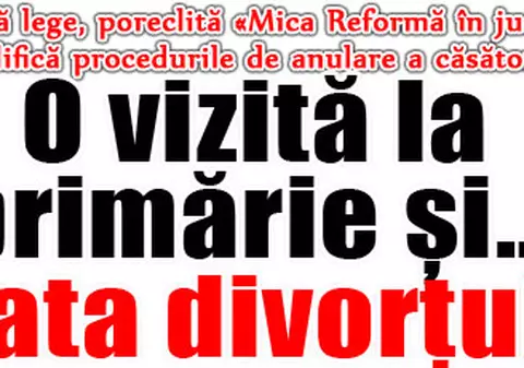O vizită la primărie şi… gata divorţul!