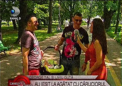 George Tal a ieșit la agățat cu micuța Maria în cărucior