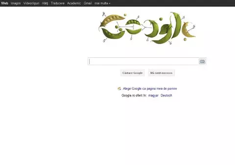 Prima pagină Google, în memoria lui Gregor Mendel, părintele geneticii moderne