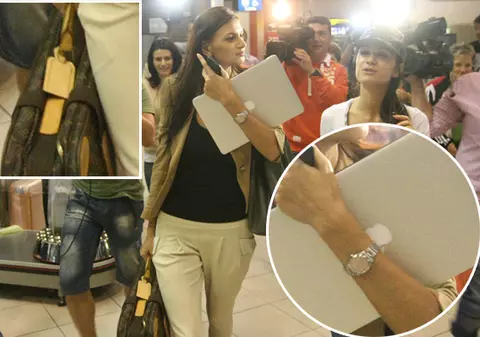 Foto | Ramona Gabor a plecat în State cu laptopul Macbook în braţe şi geanta Vuitton pe mână