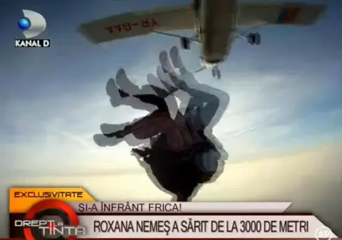 Roxana Nemeș a sărit de la 3.000 de metri: "Când s-a deschis parașuta pluteam, pur și simplu"