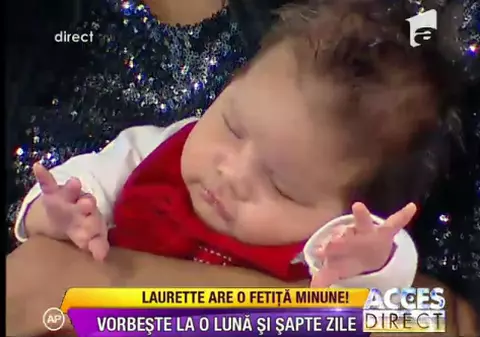 Fiica lui Laurette vorbeşte la o lună şi şapte zile