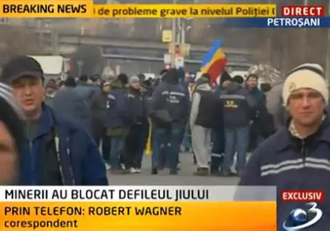 Minerii au blocat Defileul Jiului