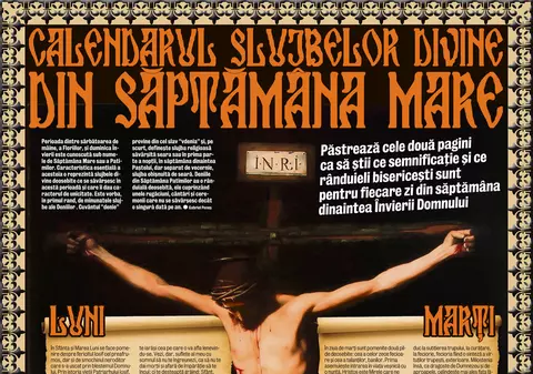 Calendarul slujbelor divine din Săptămâna Mare