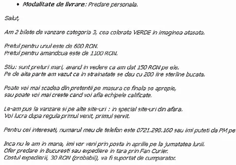 Dacă nu aţi cumpărat încă bilete pentru finala Europa League (9 mai), aveţi grijă la ofertele bişniţarilor