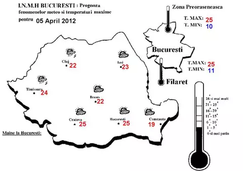 Caldă, dar instabilă. Află ce temperaturi vor fi joi și vineri!