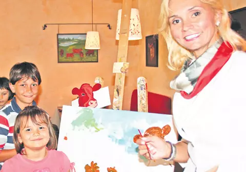 Ruxandra şi-a dus copiii la cursuri de pictură