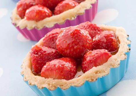 Coșulețe cu dulceață de căpșune