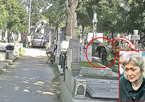 Catrinel Dumitrescu, singură la mormântul lui Emil Hossu