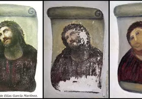 MOOOORI DE RÂS! O frescă veche a fost RESTAURATĂ de o BĂTRÂNICĂ. REZULTATUL E INIMAGINABIL! 