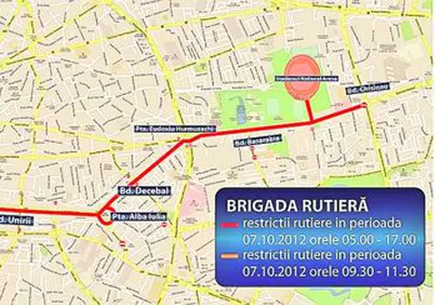 Trafic restricţionat în zona centrală a Capitalei