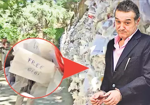 Acatist pentru Gigi Becali, la Izmir! «Free Gigi», pe un bilet de pe zidul Mânăstirii Maicii Domnului din Turcia