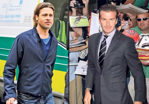 Brad Pitt îl vrea pe Beckham antrenor personal al copiilor