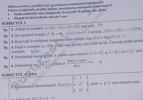 BAC 2013 | Subiectele la MATEMATICĂ