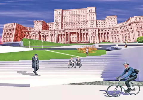 Arhitecţii au «dărâmat» zidul de la Casa Poporului! Aşa ar putea arăta curtea Parlamentului | FOTO