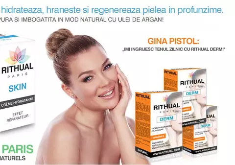 (P) ÎNCERCĂ NOUA CREMA RITHUAL CU ULEI DE ARGAN! Gina Pistol îşi îngrijeşte tenul cu Rithual Derm