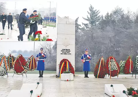 Jandarmii i-au comemorat pe eroii ucişi în masacrul de la Otopeni