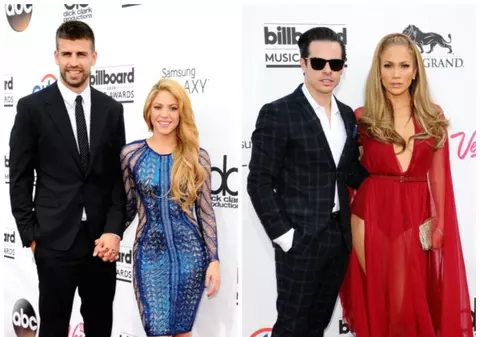 Shakira şi Jennifer Lopez cu iubiţii pe covorul roşu 