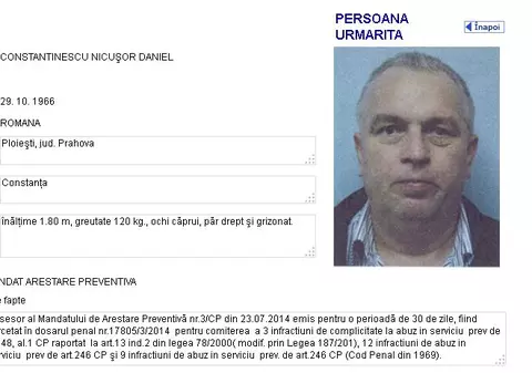 Nicuşor Constantinescu, dat în urmărire pe site-ul poliţiei