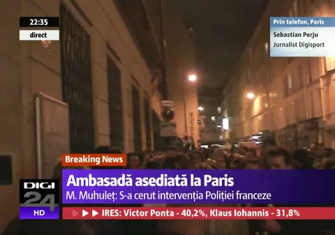 POLIŢIA FANCEZĂ intervine la AMBASADA ROMÂNIEI DIN PARIS, după ce ROMÂNII nu au PUTUT SĂ VOTEZE