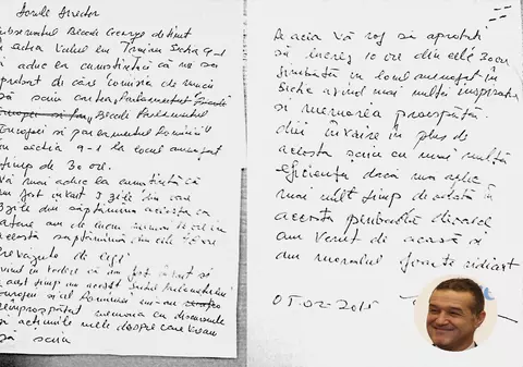 Ultima scrisoare a lui GIGI BECALI! Vezi cui îi e adresată și ce spune în ea!