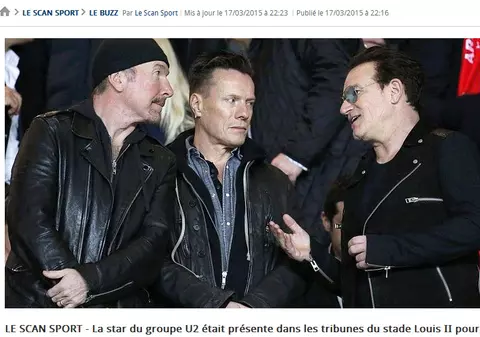 Irlandezul Bono de la U2, fanul lui Arsenal, în Monaco