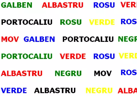 Te provocăm! Poţi să spui culoarea fără a citi cuvântul?