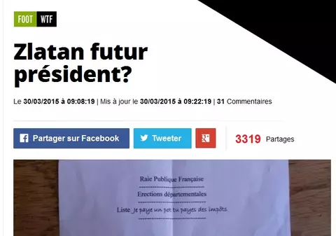 Zlatan Ibrahimovic a fost votat la alegerile departamentale din Franța