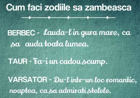 Ce le face pe zodii să zâmbească