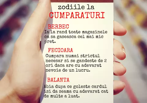 Ce fac zodiile la cumpărături