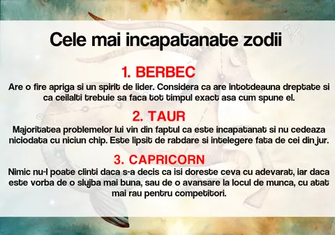 CÂT DE ÎNCĂPĂȚÂNAȚI SUNT OAMENII, ÎN FUNCȚIE DE ZODIE