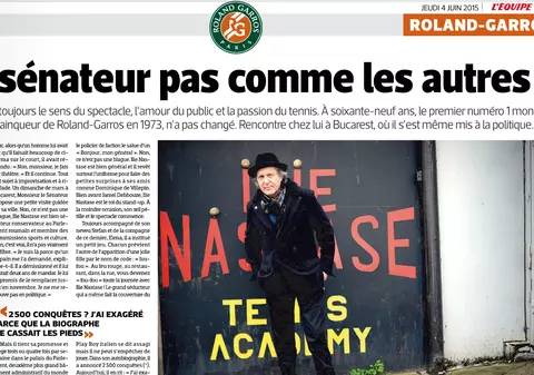 L'Equipe i-a dedicat o pagină lui Năstase: ”Un senator ca nimeni altul”