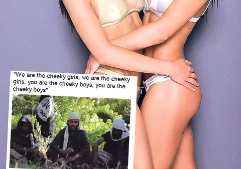 Un post de televiziune din Marea Britanie promovează Cheeky Girls, în varianta ISIS Karaoke