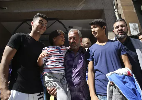 Osama Abdul Mohsen și fiul său, Zaid, au ajuns la Getafe