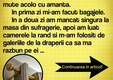 Răzbunarea perfectă a unei soţii pe soţul infidel şi amanta acestuia