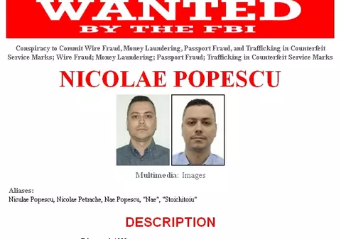 Un român e al doilea cel mai căutat infractor din lume. Ce recompensă uriaşă oferă FBI pentru prinderea lui