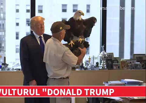 Miliardarul DONALD TRUMP, atacat de un VULTUR