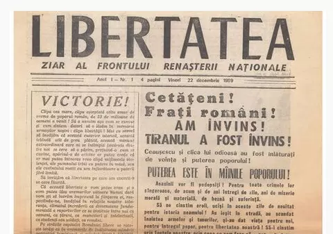Libertatea, primul ziar liber al României, a apărut pe 22 decembrie '89! Vezi cum arăta prima pagină a publicației!
