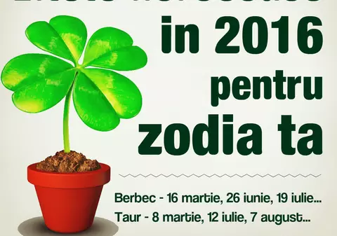 Zile norocoase în 2016, în funcție de zodie