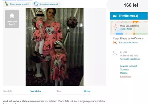 Anunţ scandalos! Un român se laudă că vinde două fetiţe, cu tot cu mama lor!