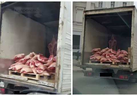 Scandalos! Chiar nu le pasă de sănătatea noastră? Uite cum se transportă carnea la Arad