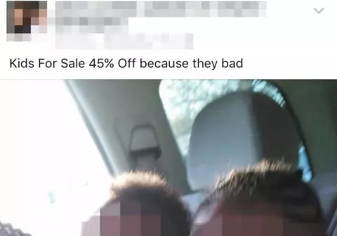 O mamă şi-a scos copiii la vânzare pe Facebook. "Ofer reducere de 45%, pentru că sunt obraznici"