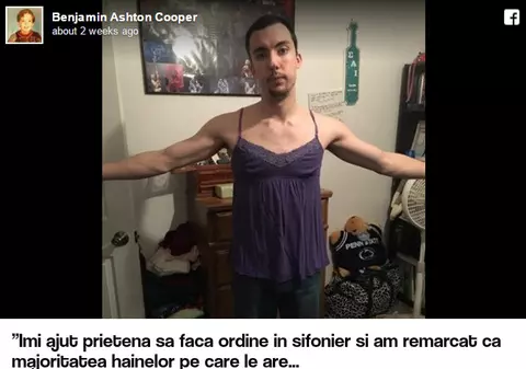 S-a îmbrăcat cu hainele iubitei lui și a postat fotografiile pe Facebook. Motivul este incredibil!