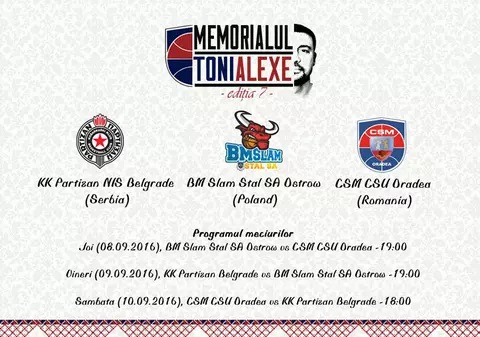 La Oradea se va organiza Turneul memorial Antonio Alexe. Partizan Belgrad, la eveniment