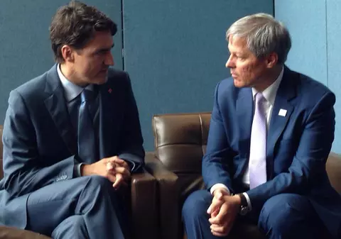 Dacian Cioloş a discutat cu omologul canadian, Justin Trudeau, despre ridicarea vizelor