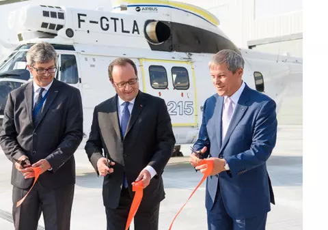 Dacian Cioloș și Francois Hollande au inaugurat fabrica de elicoptere Airbus de la Ghimbav