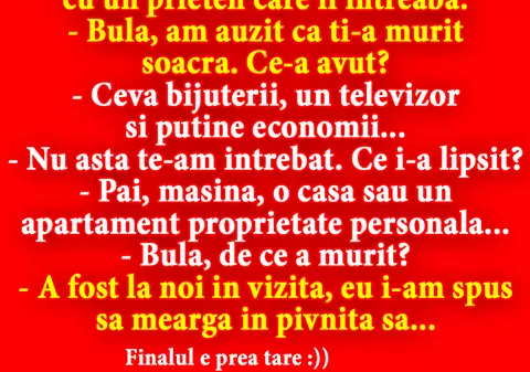 BANC: De ce i-a murit soacra lui Bulă?