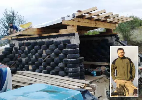 Un orădean și-a ridicat o casă Earthship, cu pereți din 600 de cauciucuri vechi GALERIE FOTO